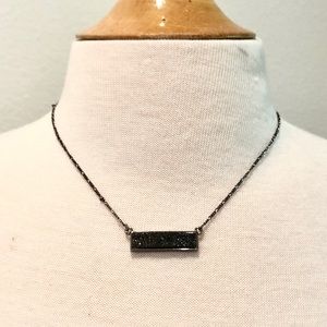 NWT Marcie Moran Black Drusy Pendant Necklace